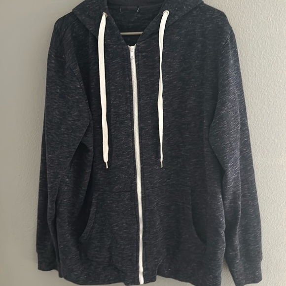 Navy blue heathered, zip up hoodie, size large men's - Picture 1 of 2
